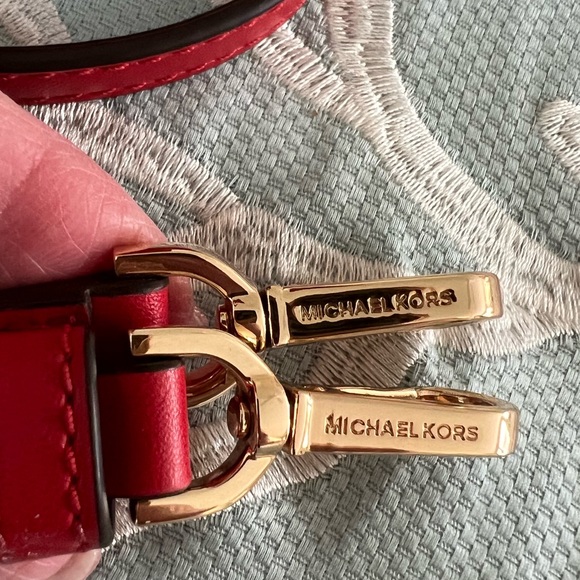 EUC MK Red Leather Mini Crossbody Bag - Picture 15 of 16